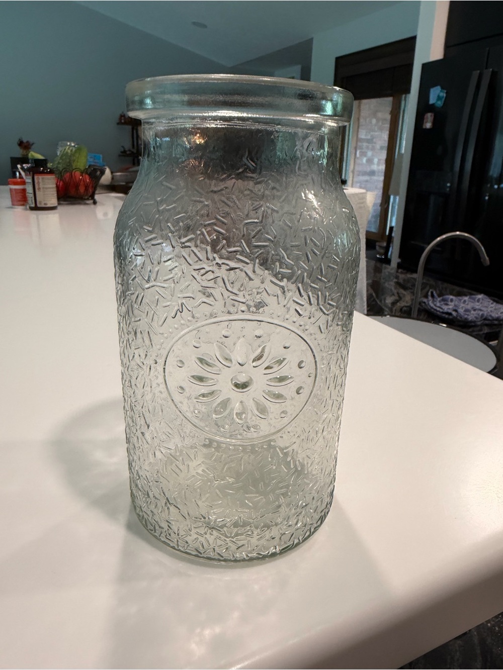 Clear Textured Glass Decorative Vase - Home Accents